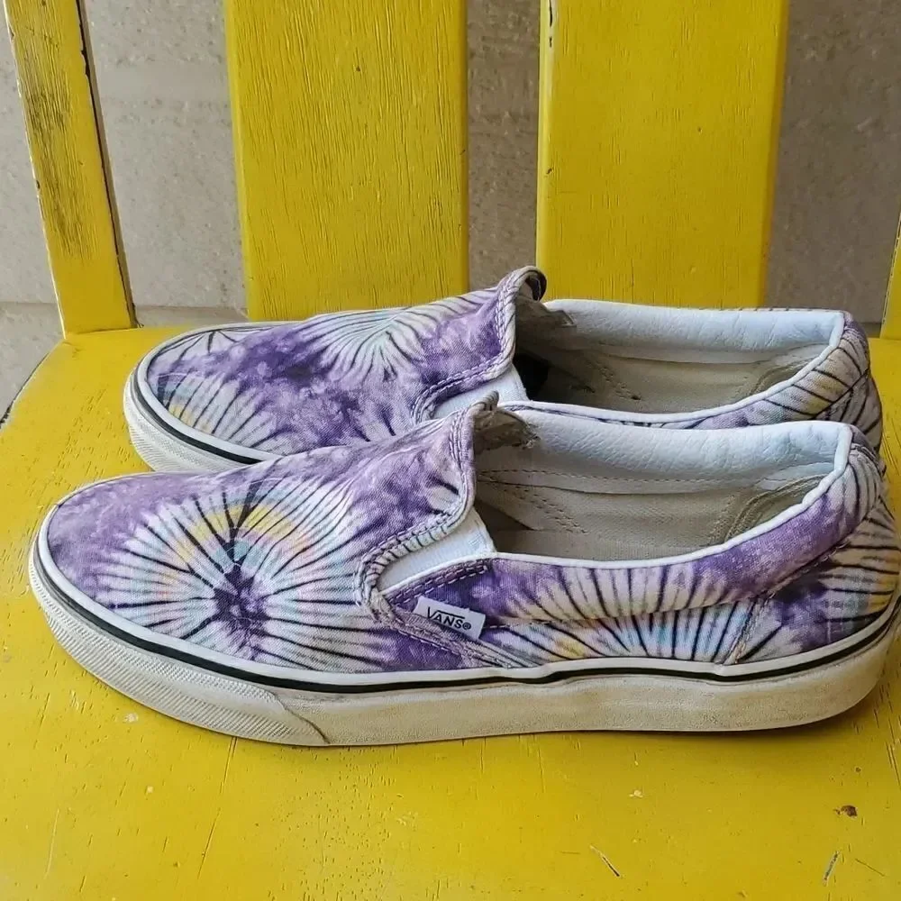 Vans New Age Classic Slip On Purple Tie Dye Shoes M9 W10.5